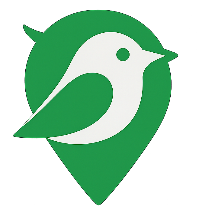 Bird and map logo
